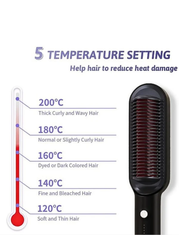 2-in-1 hair straightener comb brush for men and women